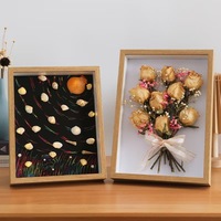 Marco de Caja de Sombra para Regalo Festivo, Exhibidor de Bloques de Construcción 3D, Marco DIY para Diseño de Flores Secas