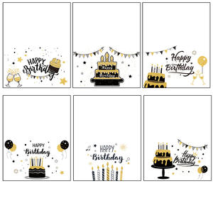 6pcs/bag Ins Birthday Cake Creative Kids Florist Birthday Wishes Simple Message Greeting <strong>Card</strong> - Product Image 6