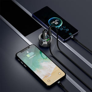 Nuevo cargador de coche con pantalla Digital 4USB de carga rápida de 66W, cargador de teléfono móvil PD tipo C para piezas de cargador de <span class=keywords><strong>Dodge</strong></span> - Product Image 3