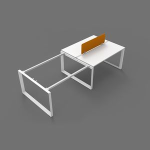 Pieds de table en tube triangulaire métallique pour poste de travail 4 personnes - Product Image 5