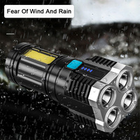 Lampe torche pratique à longue portée, 4 modes, étanche, prix bas, batterie 18650, super lumineuse, rechargeable, LED
