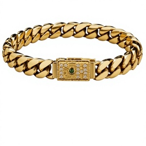 Orelia Iuxe Oreliya 31, Conjunto de Joyería Chapada en Oro de 18K, Collar y Pulsera con Incrustaciones de Concha, Estilo Hip Hop, Accesorios de Moda Unisex, Regalo para Fiestas - Product Image 4