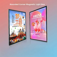 Lampe à diode haute luminosité boîte à lumière décorative cadre en aluminium ultra-mince avec aspiration magnétique suspendue pour la publicité intérieure
