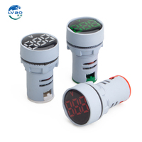AD16-22DSV Lampu Indikator LED Digital Mini AC Voltmeter Ammeter 0-100A Panel Meter Tampilan 5 Warna untuk Kontrol Industri
