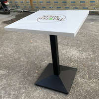 Ensemble de table à manger en pierre artificielle de luxe d'occasion hôtel et café-restaurant bureau carré avec LOGO