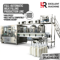 Machine de remplissage de lait en bouteille de verre, ligne de production automatique de mise en bouteille et de bouchage de produits laitiers