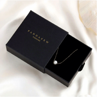 Boîte à bijoux en carton carrée personnalisable avec logo, finition dorée mate et intérieur en éponge, pour cadeaux - Noir, Blanc, Gris, Rose