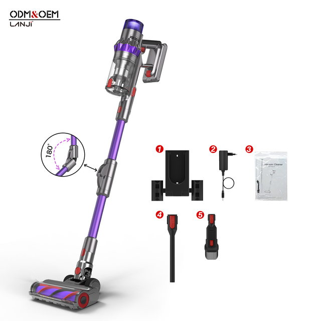 OEM S7-YL 480W Wireless German Lithium-Ion Battery Bagless HEPA Filtration Vacuum Cleaner LED Dust Display Auto Suction Infrared