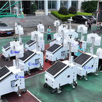 Mât télescopique pneumatique solaire de sécurité pour remorque, 5M, panneau solaire 300W, batterie grande capacité, WiFi 4G pour zones de travail de construction et d'exploitation minière