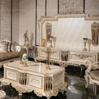 Gran oferta, muebles reales de Turquía, estilo antiguo, sofá de lujo clásico de madera maciza para juegos de muebles de sala de estar