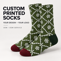 Chaussettes personnalisées OEM pour adultes, collection automne – Polyester/Nylon/Coton/Fibre de bambou/Laine, sans coutures, résistantes aux déchirures, imprimées sur toute la surface