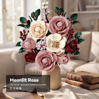 2026 Bouquet Building Blocks Mainan Konstruksi 40-Piece DIY Blok Bunga Plastik Uniseks Hadiah Hari Valentine Tahun Baru