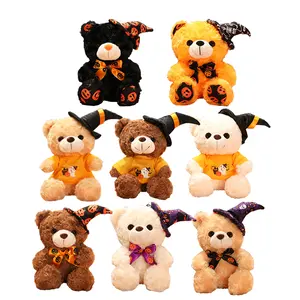 2023 juguetes de peluche personalizados encantador Halloween oso de peluche Halloween sombrero de mago Juguetes