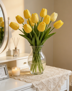 Fleurs de tulipes artificielles au toucher réel, tulipes en caoutchouc doux et vives pour la décoration de la maison - Product Image 3