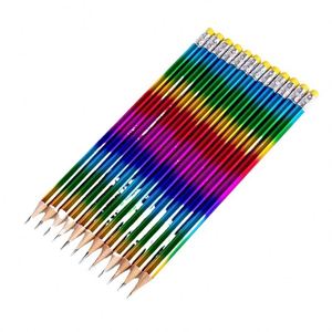 4 in 1 <b>Lead</b> Colored Rainbow High Quality Colour Pencils Laser Barrel for School - Product Image 1
