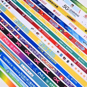Colorful <b>Polyester</b> One-piece Buckle Work Badge Exhibition <b>Lanyard</b> Silk Screen Heat Transfer Student ID Card <b>Lanyard</b> - Product Image 2