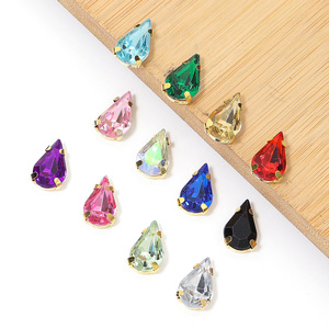 พลอยเทียมอะคริลิคทรงหยดน้ำพร้อมกรงเล็บสีทองแบบเรียบคริสตัลใสเย็บติดพลอยเทียมสำหรับคลิปผมเครื่องประดับเสื้อผ้า - Product Image 5