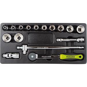 Fasano <b>Socket</b> Set 10 Pc Metric With Ratchet And <b>Extension</b> Bar For Auto Repair - Product Image 1