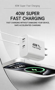 <span class=keywords><strong>Cargador</strong></span> de Teléfono Móvil GaN de 40W con Doble Puerto Tipo C, Venta al Por Mayor de Fábrica HYTO, Adaptador de Carga Rápida Portátil para <span class=keywords><strong>iPhone</strong></span> - Product Image 6