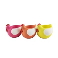 Pot de fleurs en ciment en forme de poule, design classique, mignon et durable, idéal pour les plantes succulentes, pour la maison et le jardin, idée cadeau