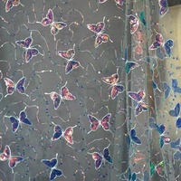 Tulle doux RTS, dentelle brodée de sequins, tissu en maille filet pour robe d'enfant
