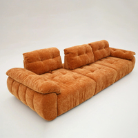 Canapé modulaire en chenille de couleur personnalisée, canapé multiplace surdimensionné avec design capitonné pour un salon spacieux