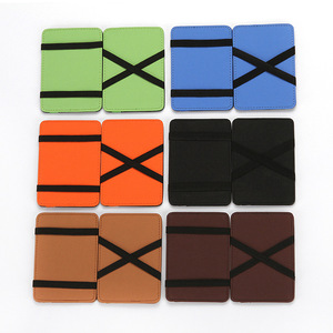 Trung Quốc bán buôn ma thuật Wallet Slim chủ thẻ với đàn hồi PU da biểu tượng tùy chỉnh chiều dài Ngắn Mở đóng cửa - Product Image 2