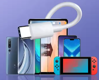YUEEYOUNG kabel Data pengisi daya cepat, kabel Data Usb C ke Usb C 3a untuk Ipad Samsung, kabel Data cepat dengan kemasan 30w