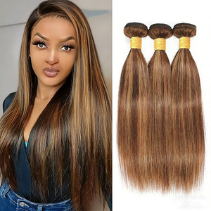 ผมแท้แบบตรง P4/27 ไฮไลท์  ขนาด 14-30 นิ้ว  แบบ Remy  ต่อผมได้  สามารถดัดได้ สำหรับผู้หญิง - Product Image 1