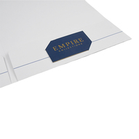 Dossier de présentation en papier kraft format A4 avec double poche, impression de logo personnalisé, avec rangement pour cartes de visite et documents