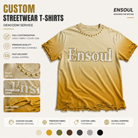 T-shirts Premium en Coton Épais 320 g/m² Coupe Boxy, Logo Strass Vieilli Effet Délavé, Teinture Dip Dye, Style Streetwear pour Propriétaires de Marques