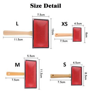 Brosse en bois et bambou pour application de toilettage des animaux de compagnie, peigne scintillant, pour chiens - Product Image 3