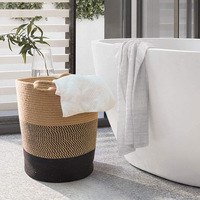 Panier à linge en corde de coton tressée, grand, moderne et écologique, pour vêtements sales, idéal pour Pâques