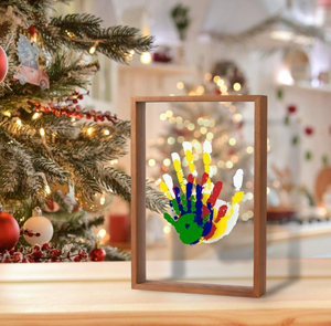 Cadre photo transfrontalier New Spot Couple Family Handprint Flip DIY Home Handprint Table Artisanat en bois - Product Image 6