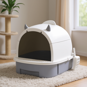 Box per Lettiera Gatti Ovale 65L in Plastica, Accessorio Manuale per Lettiera Gatti - Product Image 2