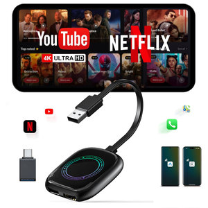 Adaptador Inalámbrico para Auto con Salida HD, CarPlay y Android Auto 3 en 1, Doble Banda Wifi, Android 12 con Iluminación RGB, Plug and Play - Product Image 1