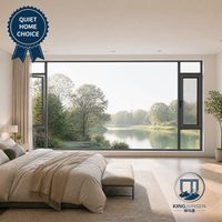 Jendela Ayun Aluminium Kaca Ganda Kedap Suara dengan Thermal Break untuk Rumah/Kantor yang Tenang