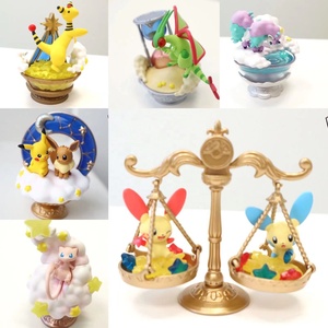 6 Types of Little Elves <b>Pocket</b> Monsters Pets' Starry Sky Moon Capsule <b>Egg</b> Q Version Cartoon Plastic Toy Pika Yibei - Product Image 2