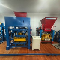 Machine à fabriquer des briques mobile automatique hydraulique à moteur diesel, double presse, interverrouillage, béton, ciment, moteur 220V, engrenage central