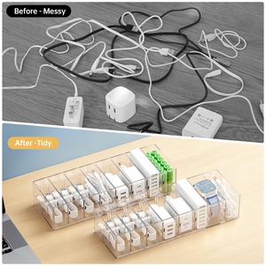 Desktop Data Cable Storage Box Mobile Phone Charger Charging Sorting Cellular Power Cord Winding Wire - Product Image 4