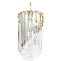 Lustre moderne en verre de Murano de petite taille, verre incurvé, laiton, suspension pour salon, chambre à coucher, salle à manger