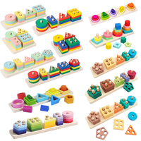 Juguetes de Madera Montessori para Niños y Niñas de 1 a 3 Años, Clasificador de Formas y Apilador para Reconocimiento de Colores, Rompecabezas Educativo de Madera