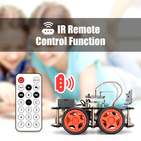 Kit de Coche Robótico Tscinbuny 4WD ESP32, Módulo Inalámbrico Programable para Estudiantes, Educación STEM, con Sensor Ultrasónico para Evitar Obstáculos