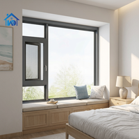 Fenêtres à battants en aluminium de sécurité, design à persiennes, double vitrage isolant, modernes, minimalistes, certifiées Energy Star