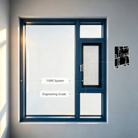 Fenêtre en aluminium à ouverture extérieure JOUGE 110PE, épaisseur de paroi 1,8 mm, bande de sécurité intégrée PA66 44 mm pour projet de villa moderne