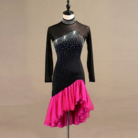 Robe de danse latine sans dos 2026 pour femme adulte, tenue de compétition et de spectacle, costume de scène pour Jive, Rumba, Cha-Cha