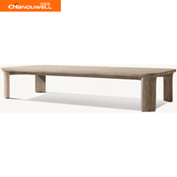 Table basse rectangulaire d'extérieur en teck de qualité supérieure, table centrale moderne pour patio, villa, resort, mobilier de bord de piscine