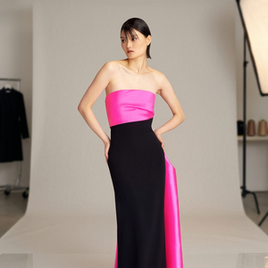 Elegante Vestido de Noche/Fiesta de Gala de Organza con Corte en A, Sin Mangas, Detalles Recortados, Largo hasta el Suelo, Tallas Grandes, Cintura Natural - Product Image 1