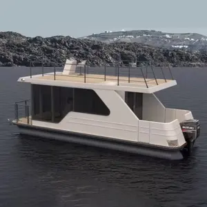 12m House Boat Aluminium Boat Aluminum Pontoon Houseboat For Sale