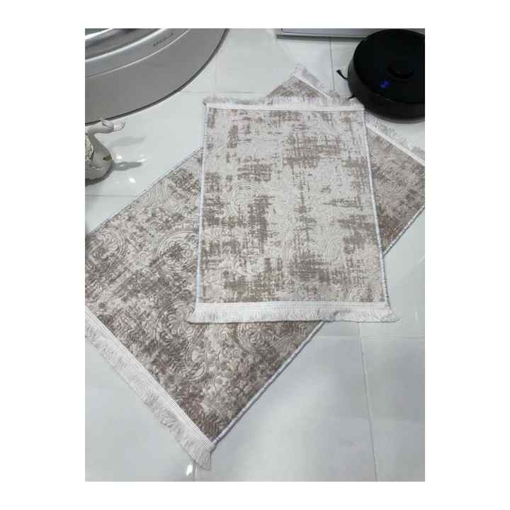 Bath Mat Set Double Non-Slip Base Machine Washable